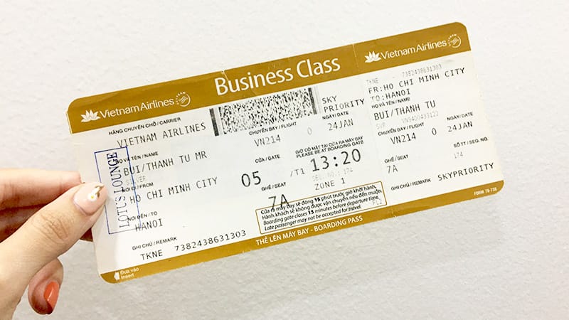 Thẻ lên máy bay hạng Thương gia của Vietnam Airlines